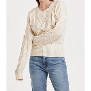 NEW ANOTHER LOVE pearl detail sweater in vintage cream